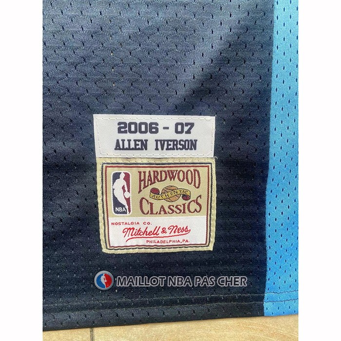 Maillot Denver Nuggets Allen Iverson NO 3 Mitchell & Ness 2006-07 Bleu2